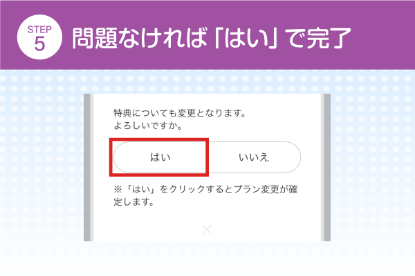 問題なければ「はい」で完了