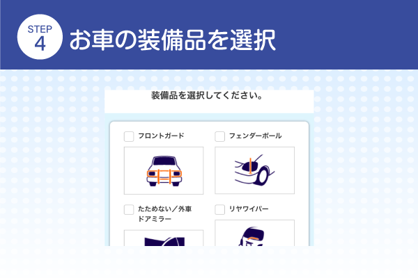 お車の装備品を選択
